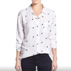 Rails White Shirt with Rosci Horse Pattern-Size XS